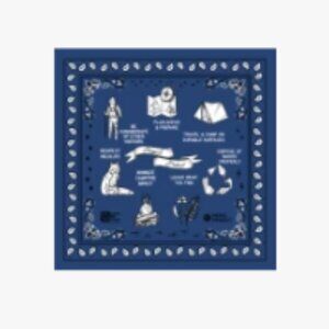Parks Project Leave No Trace Bandana, 22" x 22" - Navy/White